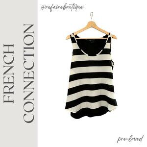 French Connection Black & White Stripe Tank